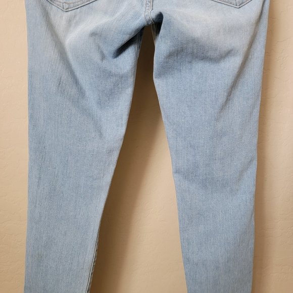 Good American Distressed Light Wash Good Legs Skinny Jeans - Picture 9 of 14